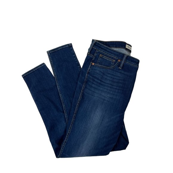 Madewell 10'' High Rise Skinny Denim Jeans High Rise Blue Dark Wash Size 35T - Picture 5 of 12